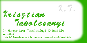 krisztian tapolcsanyi business card